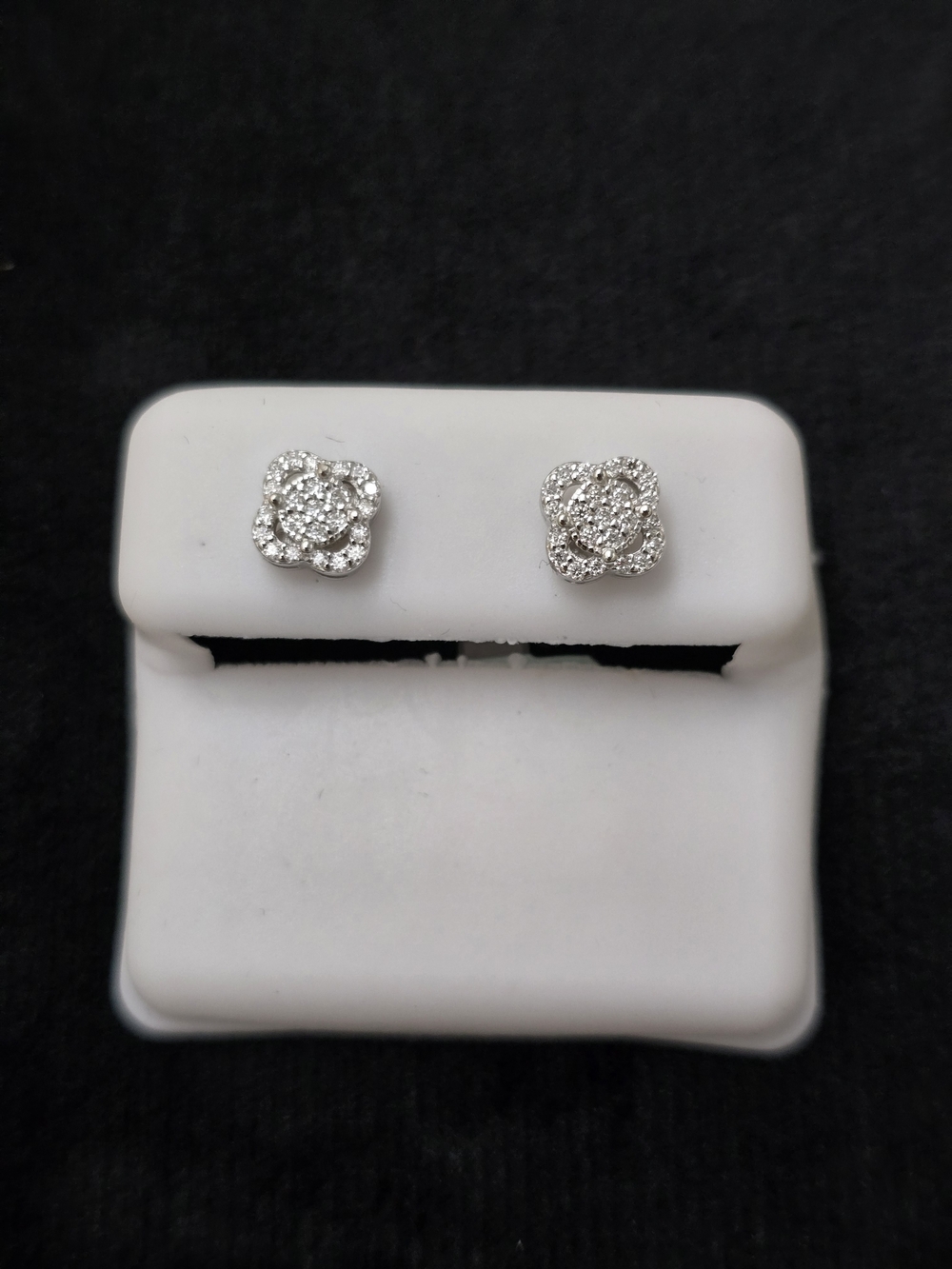 925 Silver Moissanite Clover Earrings
